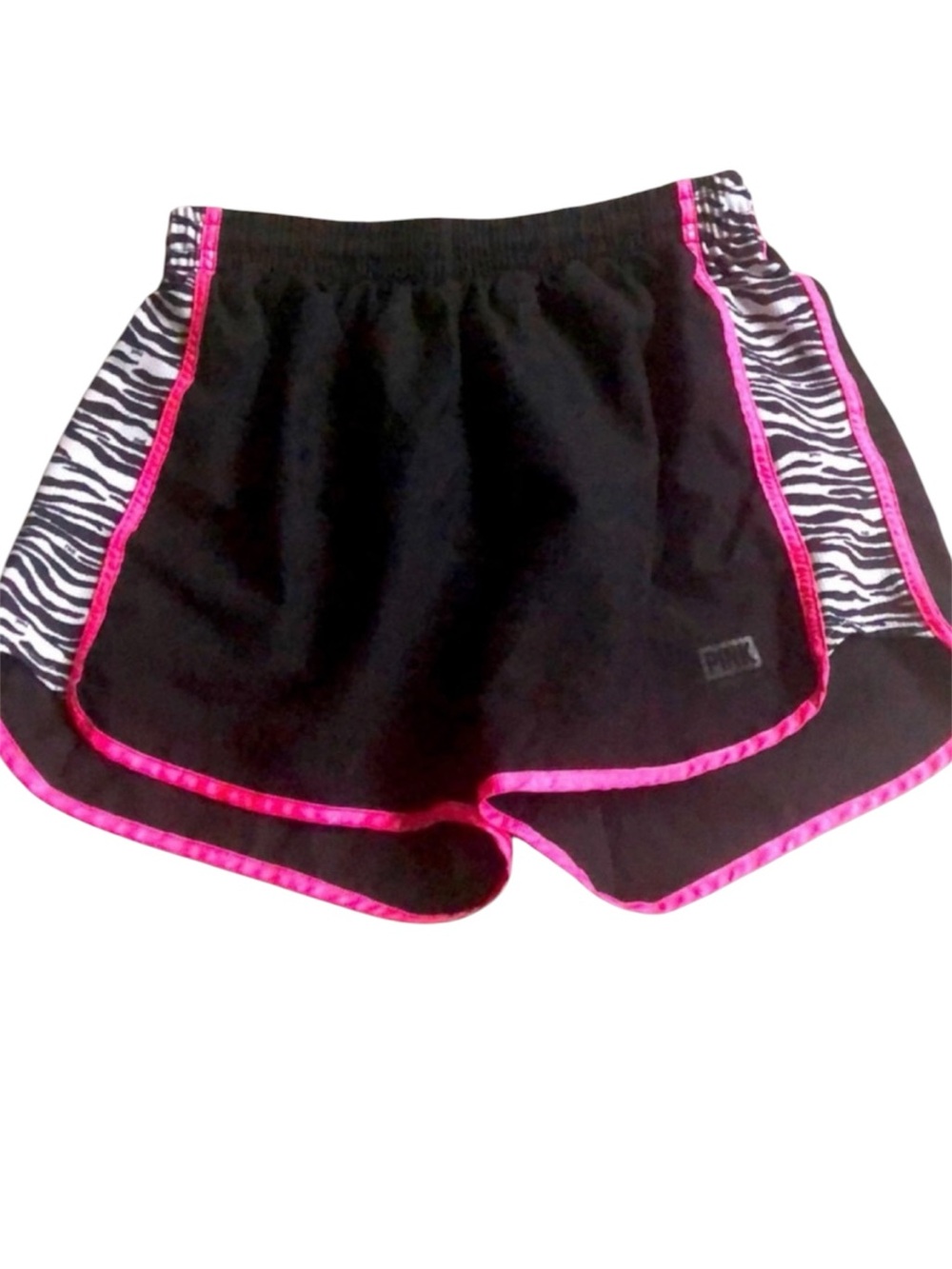 PINK Victoria’s Secret Pink Y2K Zebra Print Gym Shorts XS Black